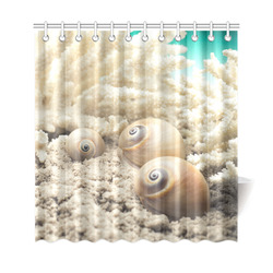 Underwater Coral Reef Seashells Shower Curtain 69"x72"