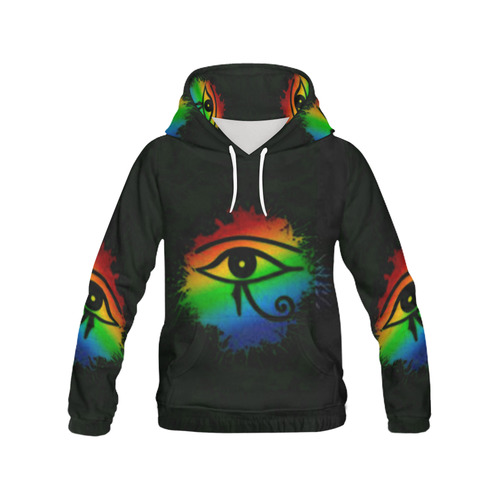 Rainbow Childrens Eye of Ra Hoodie All Over Print Hoodie for Men (USA Size) (Model H13)
