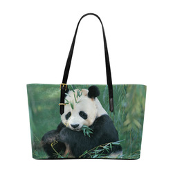 Giant Panda Eating Bamboo Forest Euramerican Tote Bag/Large (Model 1656)