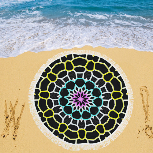 Live Line Mandala Circular Beach Shawl 59"x 59"