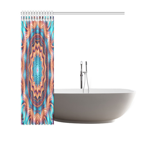 Blue Feather Mandala Shower Curtain 69"x70"