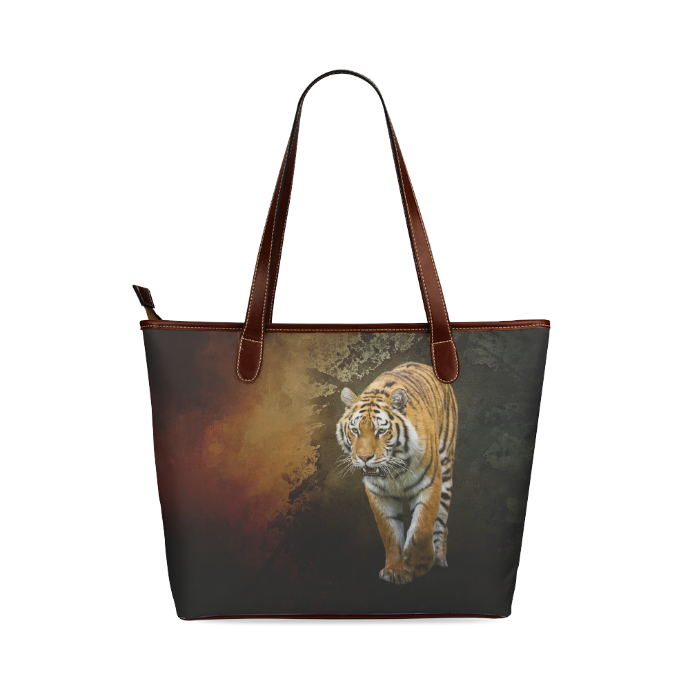 A gorgeous painted siberian tiger Shoulder Tote Bag (Model 1646)