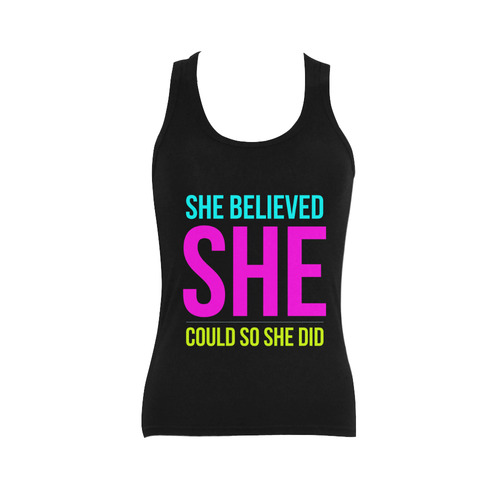 She Believed She Could So She Did Women's Shoulder-Free Tank Top (Model T35)