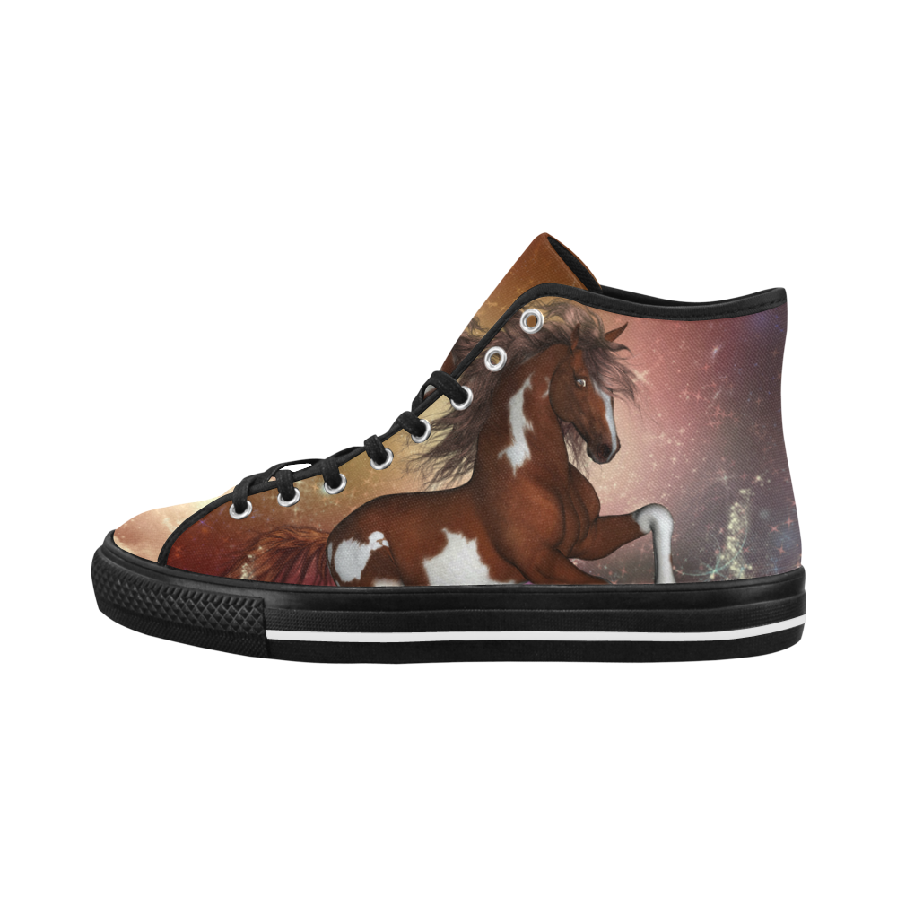 Wonderful wild horse in the sky Vancouver H Women's Canvas Shoes (1013-1)