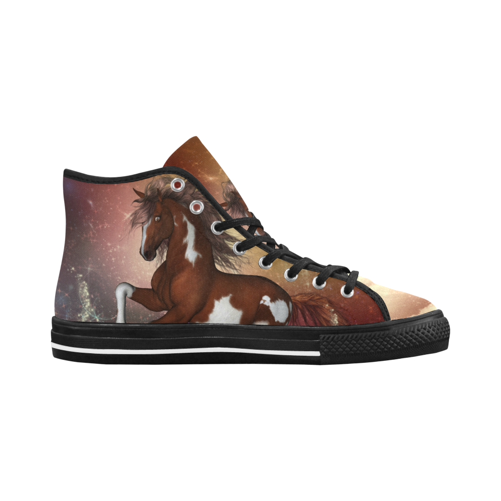 Wonderful wild horse in the sky Vancouver H Women's Canvas Shoes (1013-1)