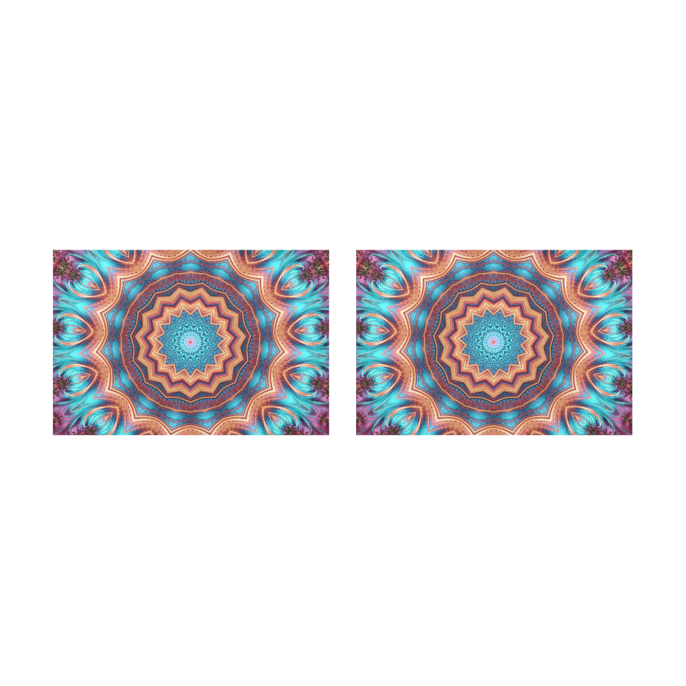 Blue Feather Mandala Placemat 12’’ x 18’’ (Set of 2)