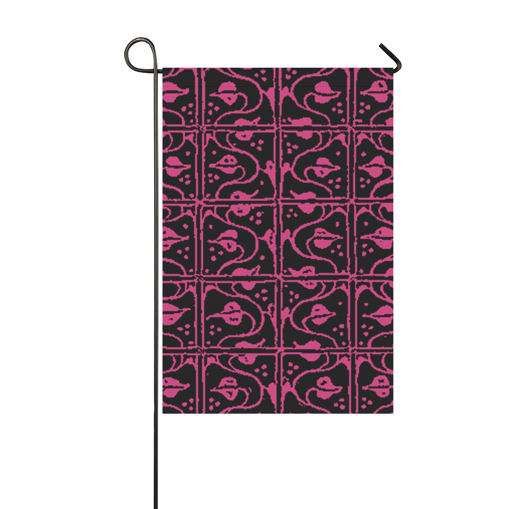 Pink Yarrow Leaf and Vines Garden Flag 12‘’x18‘’（Without Flagpole）