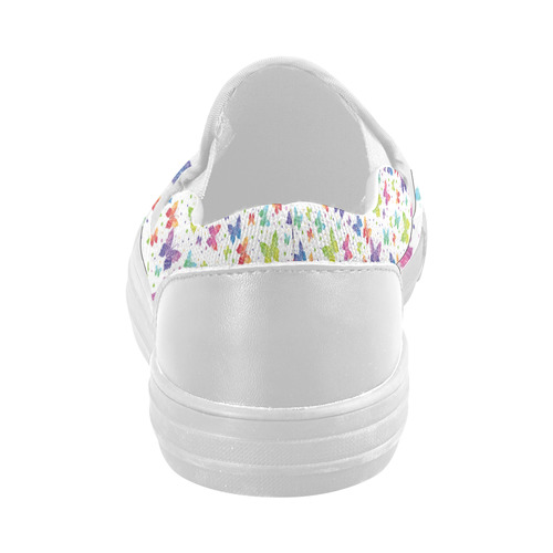 Colorful Butterflies Women's Slip-on Canvas Shoes (Model 019)