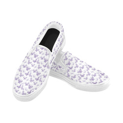 Cute Purple Butterflies Women's Slip-on Canvas Shoes (Model 019)