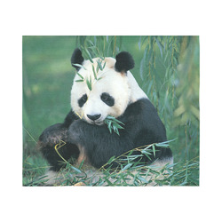 Giant Panda Eating Bamboo Forest Cotton Linen Wall Tapestry 60"x 51"
