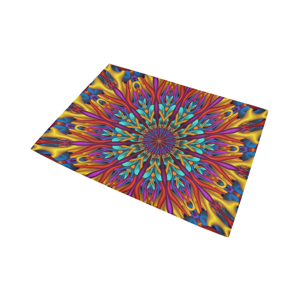 Amazing colors fractal mandala Area Rug7'x5'
