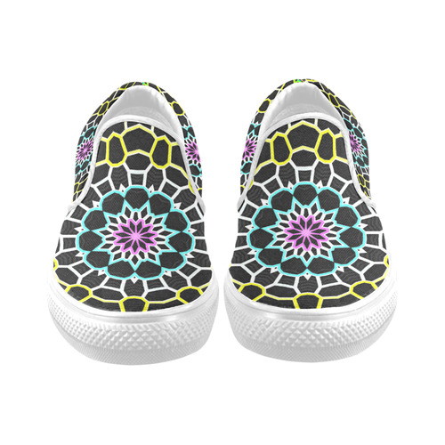 Live Line Mandala Women's Slip-on Canvas Shoes (Model 019)