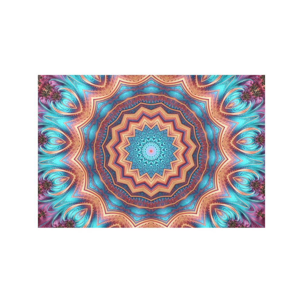 Blue Feather Mandala Placemat 12’’ x 18’’ (Four Pieces)