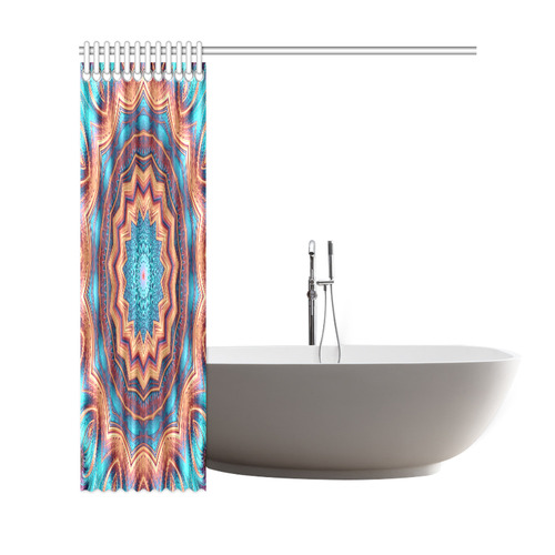 Blue Feather Mandala Shower Curtain 69"x72"