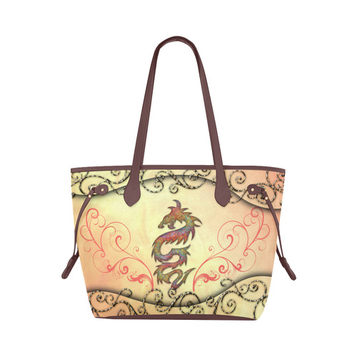 Chinese dragon Clover Canvas Tote Bag (Model 1661)