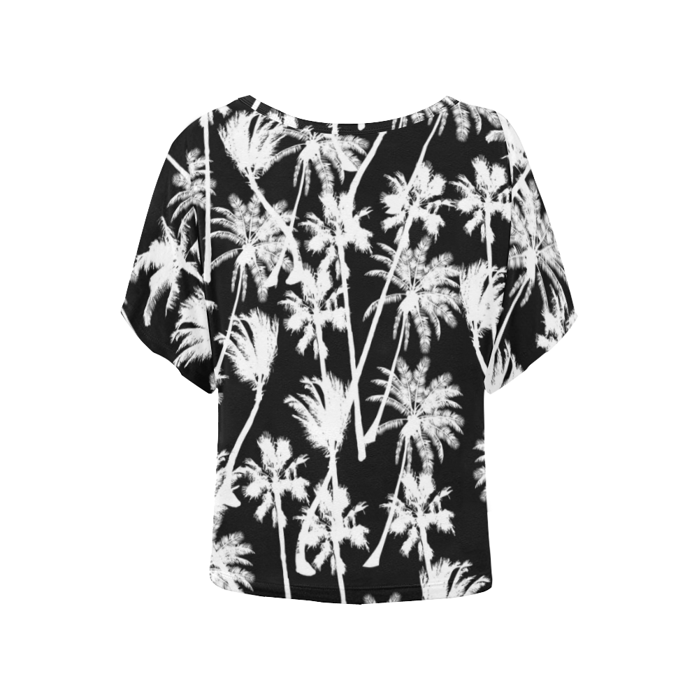 messy palm trees Women's Batwing-Sleeved Blouse T shirt (Model T44)