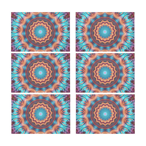 Blue Feather Mandala Placemat 12’’ x 18’’ (Set of 6)