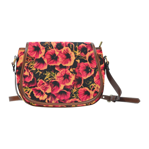 amazing floral 517A by JamColors Saddle Bag/Small (Model 1649) Full Customization