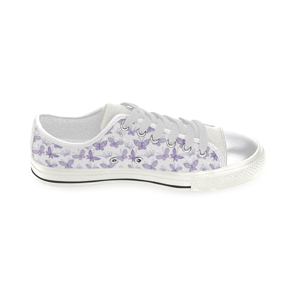Cute Purple Butterflies Canvas Women's Shoes/Large Size (Model 018)