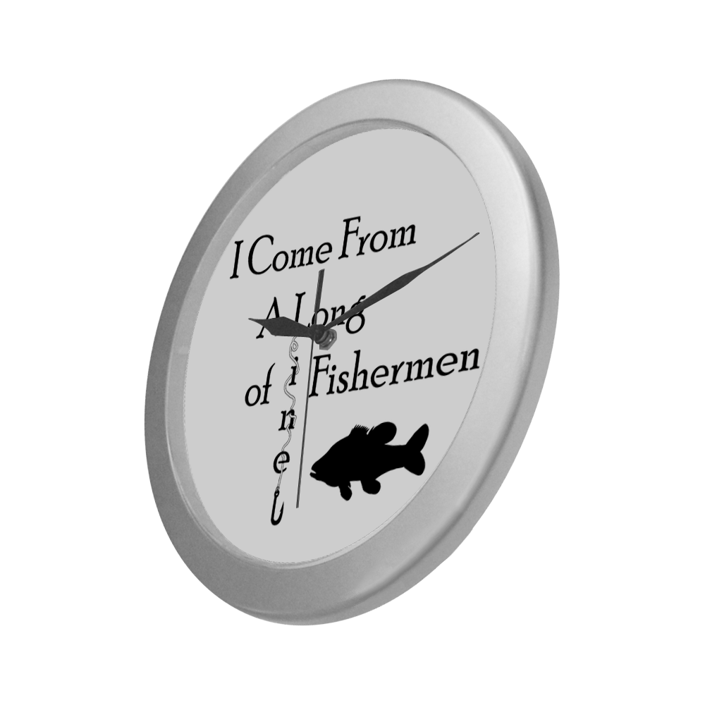 Fishing Line Silver Color Wall Clock