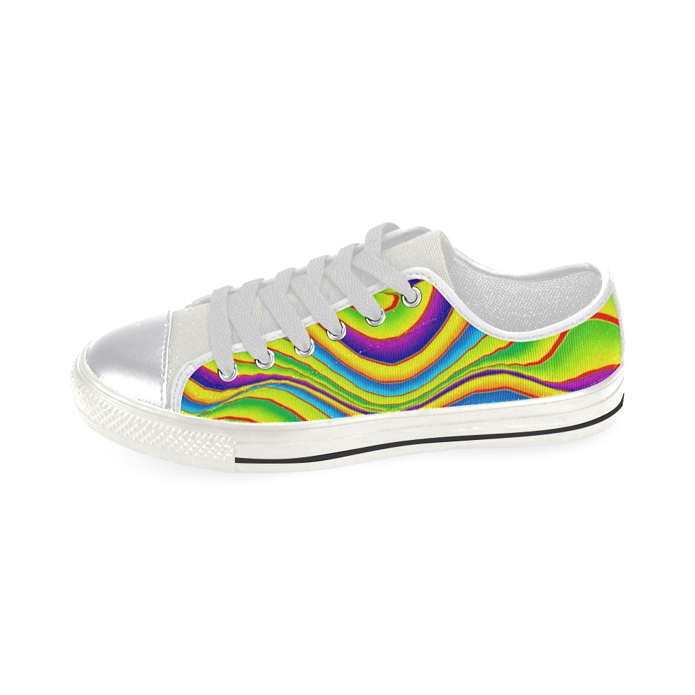 Summer Wave Colors Canvas Women's Shoes/Large Size (Model 018)