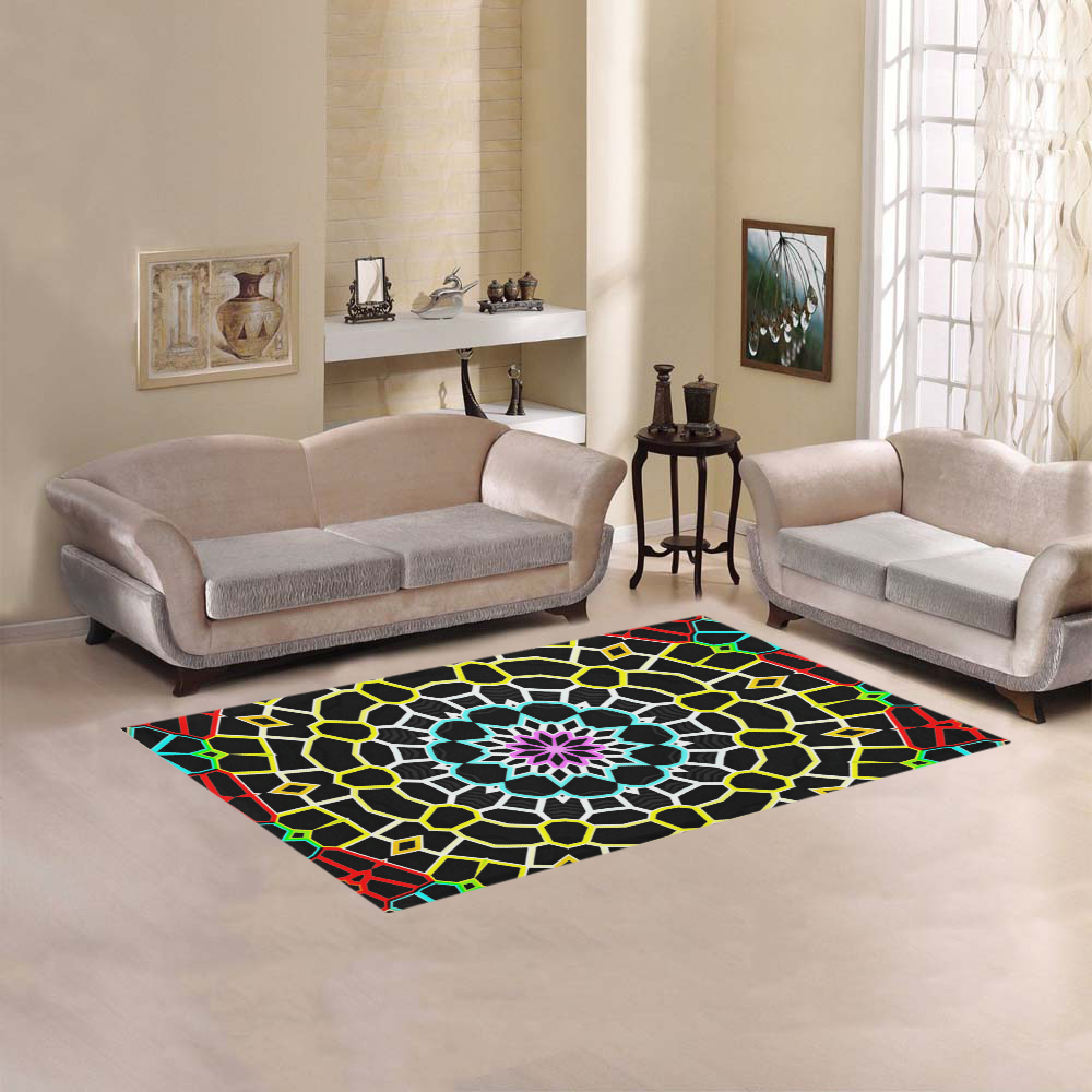 Live Line Mandala Area Rug 5'x3'3''