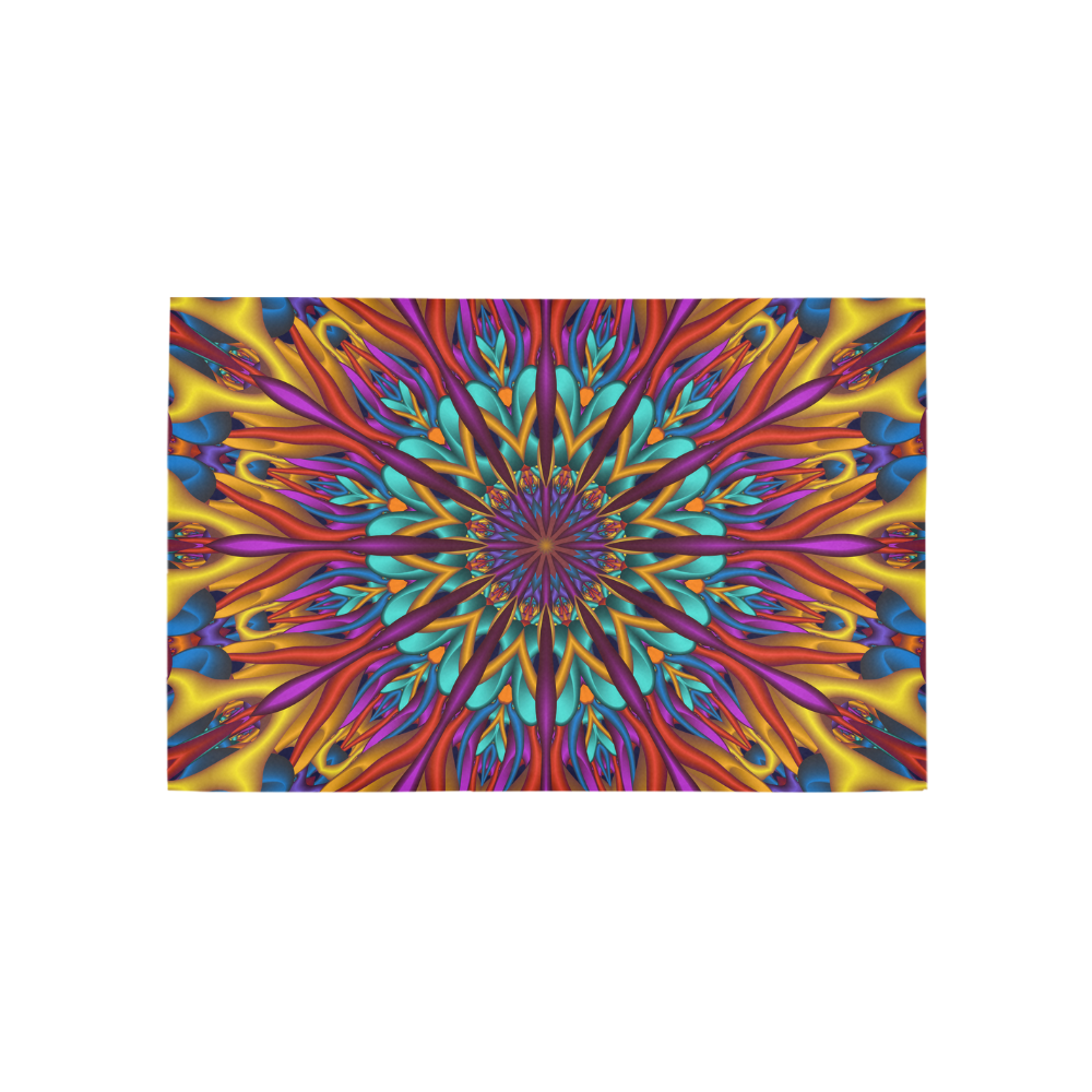 Amazing colors fractal mandala Area Rug 5'x3'3''
