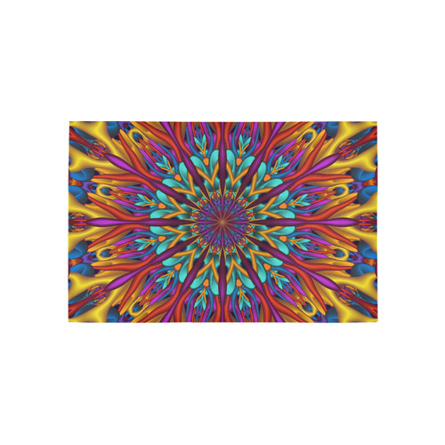 Amazing colors fractal mandala Area Rug 5'x3'3''