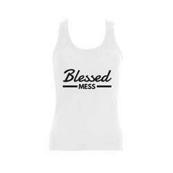 Blessed Mess Women's Shoulder-Free Tank Top (Model T35)