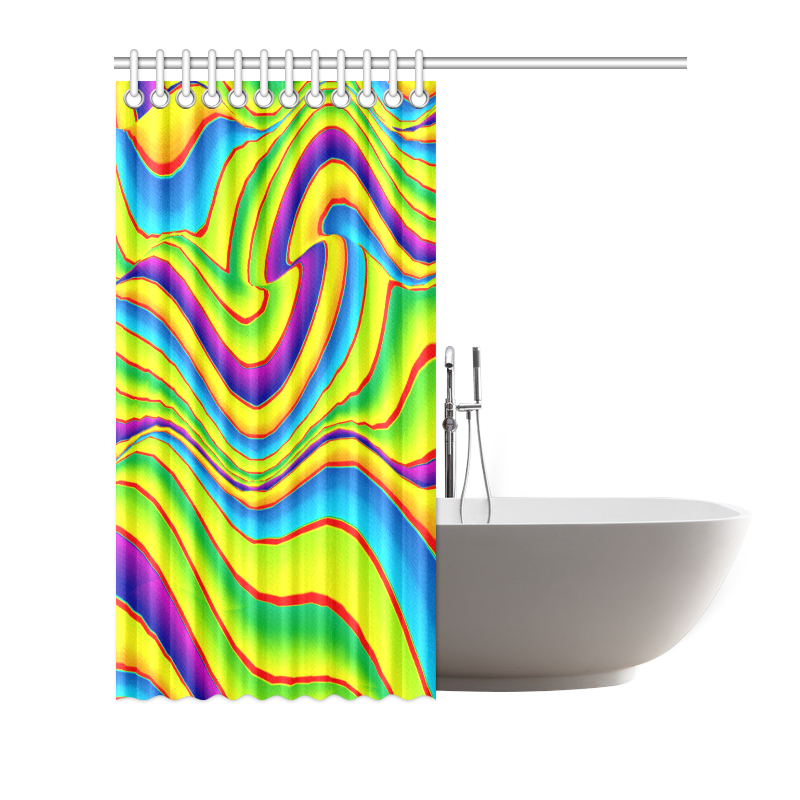 Summer Wave Colors Shower Curtain 72"x72"