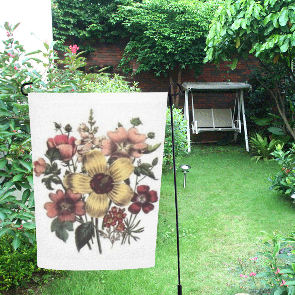 Vintage Floral Garden Flag 12‘’x18‘’（Without Flagpole）