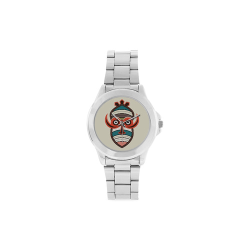 African Authentic Tribal Mask Unisex Stainless Steel Watch(Model 103)