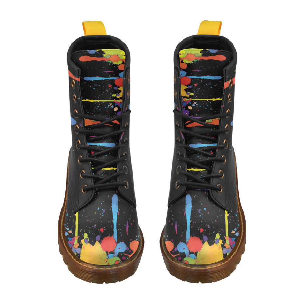 Crazy multicolored running SPLASHES High Grade PU Leather Martin Boots For Men Model 402H