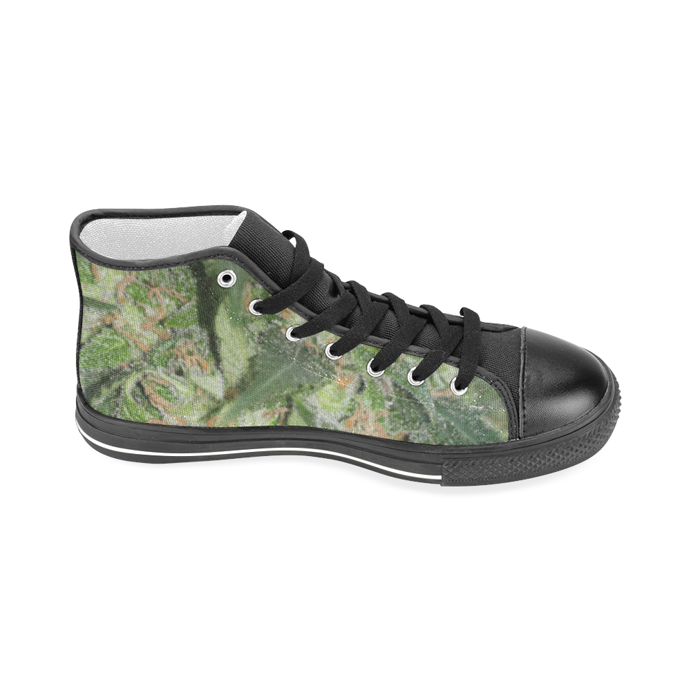 Green Crack Men’s Classic High Top Canvas Shoes (Model 017)