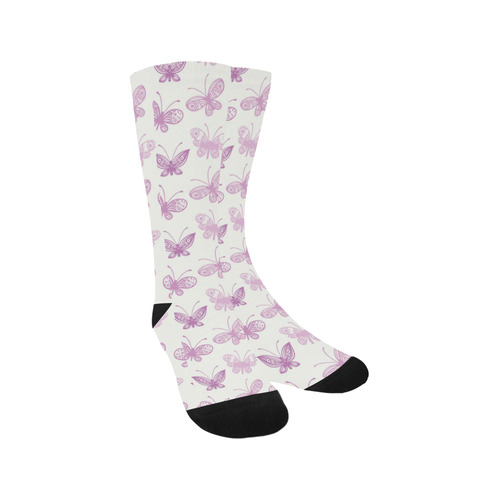 Fantastic Pink Butterflies Trouser Socks