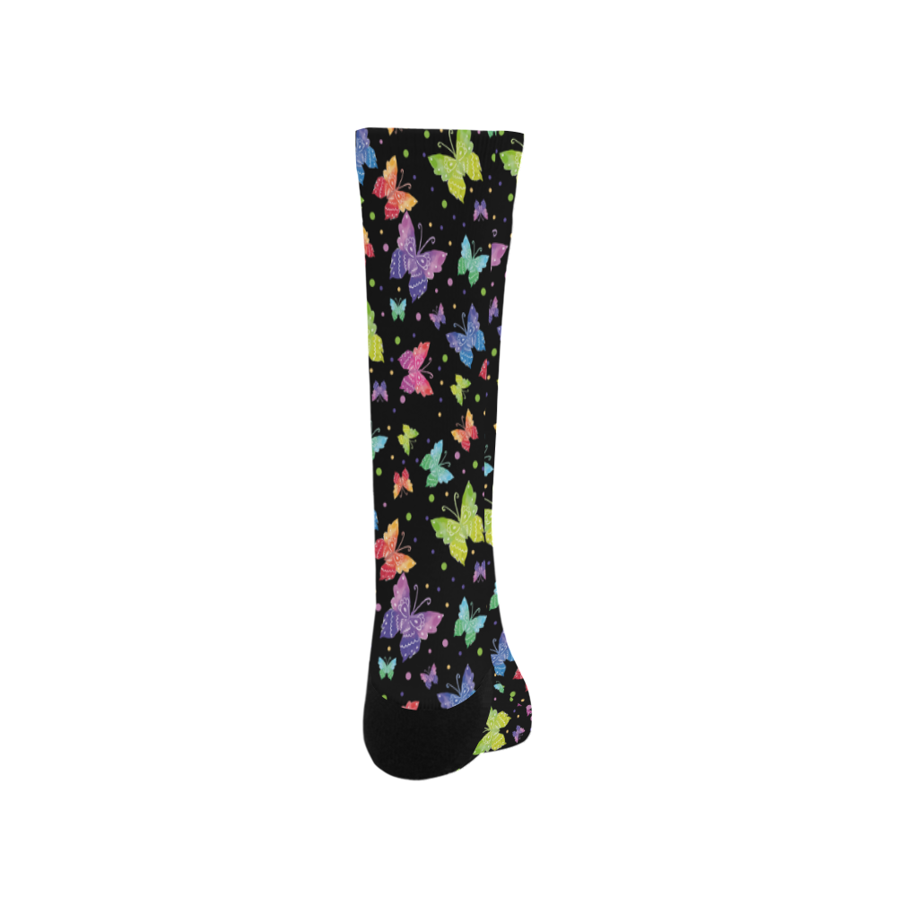 Colorful Butterflies Black Edition Trouser Socks