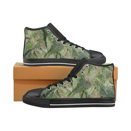 Green Crack Men’s Classic High Top Canvas Shoes (Model 017)