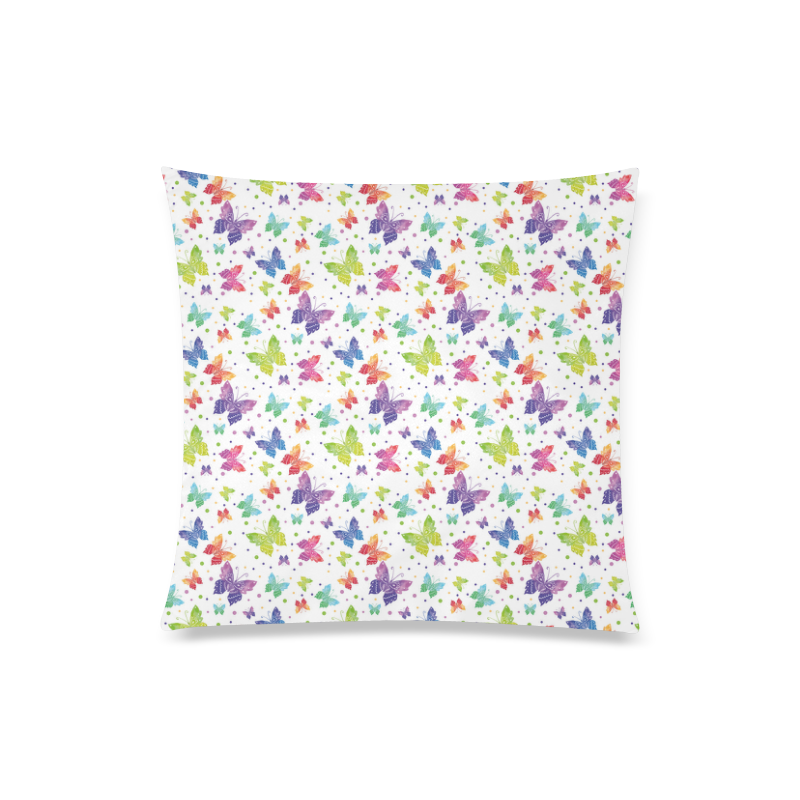 Colorful Butterflies Custom Zippered Pillow Case 20"x20"(Twin Sides)