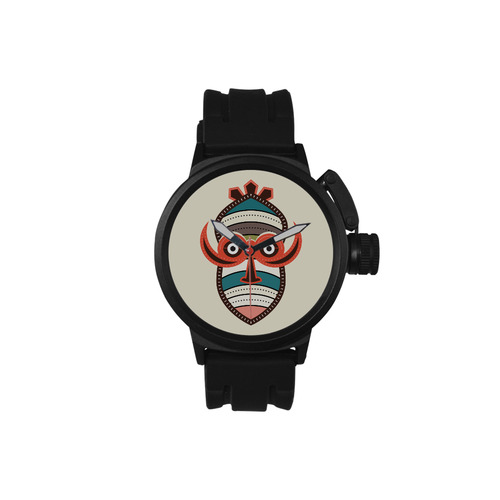 African Authentic Tribal Mask Men's Sports Watch(Model 309)