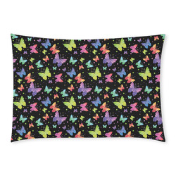 Colorful Butterflies Black Edition Custom Rectangle Pillow Case 20x30 (One Side)