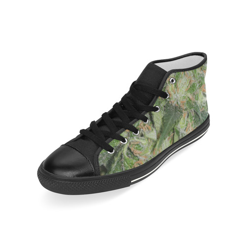 Green Crack Men’s Classic High Top Canvas Shoes (Model 017)