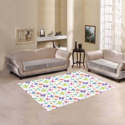 Colorful Butterflies Area Rug 5'3''x4'