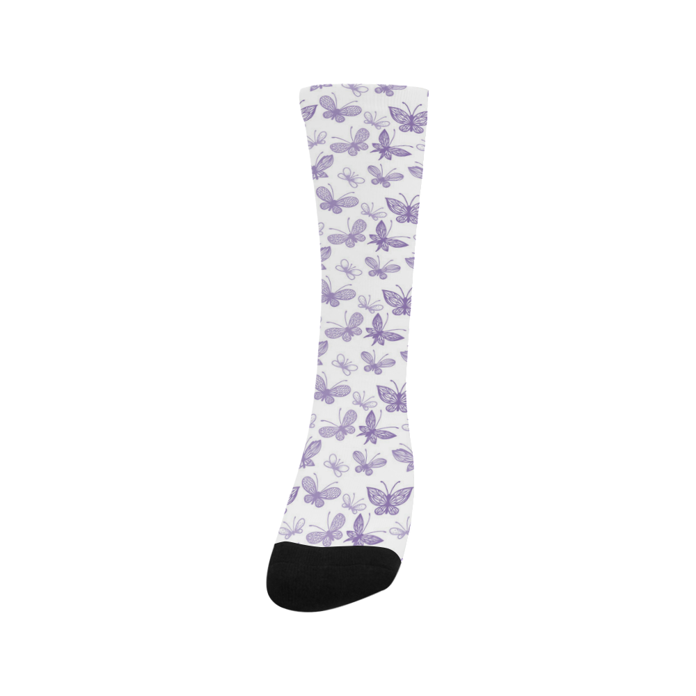 Cute Purple Butterflies Trouser Socks