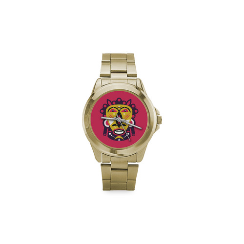 Kuba Face Mask Pink Custom Gilt Watch(Model 101)