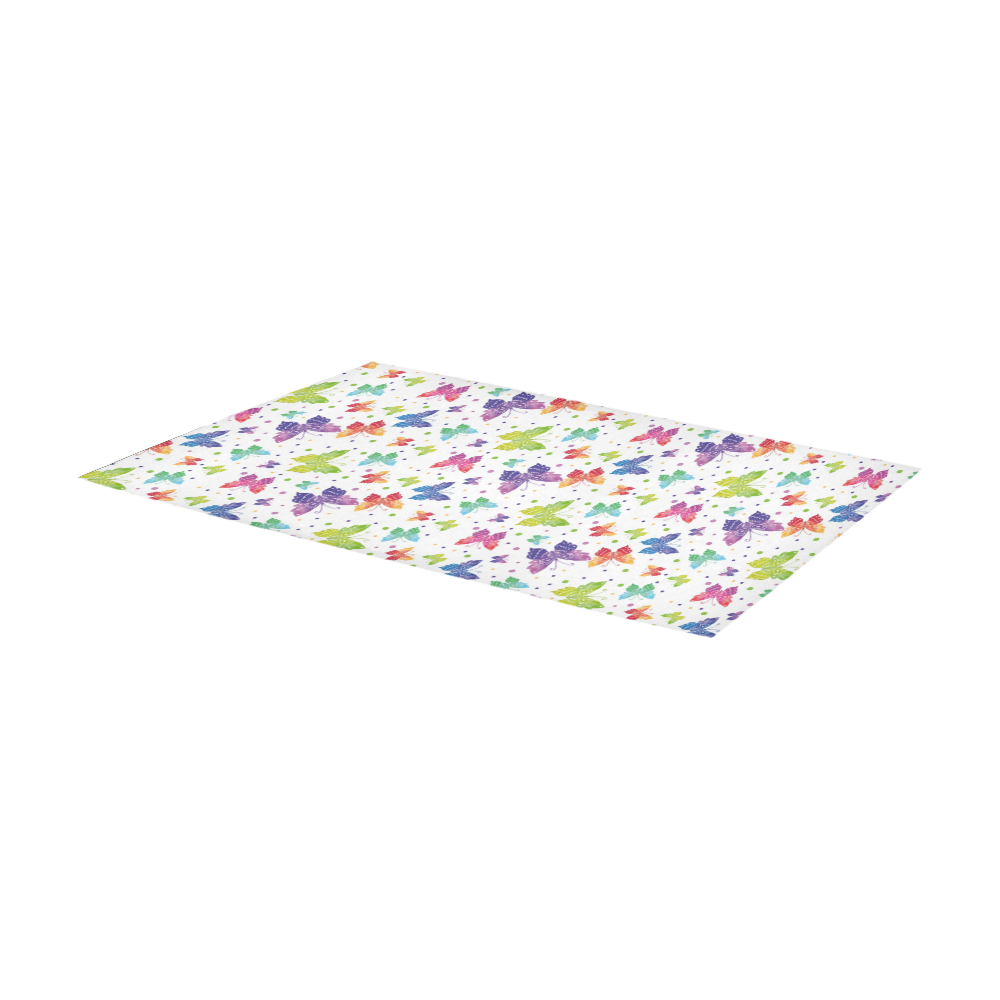 Colorful Butterflies Area Rug 7'x3'3''