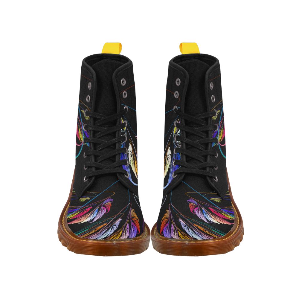 Colorful Fractal Embroidery Martin Boots For Women Model 1203H
