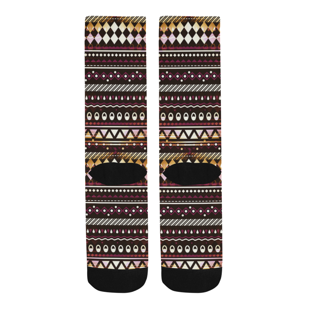 Gold N Maroon Tribal Pattern Trouser Socks