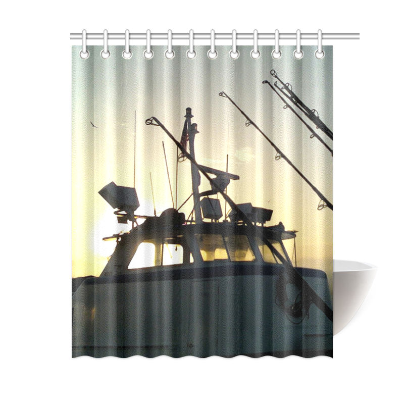 Fishing At Dawn Shower Curtain 60"x72"