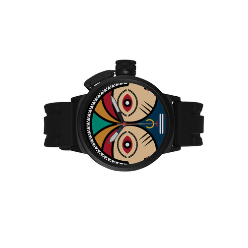 Round Tribal Mask Men's Sports Watch(Model 309)