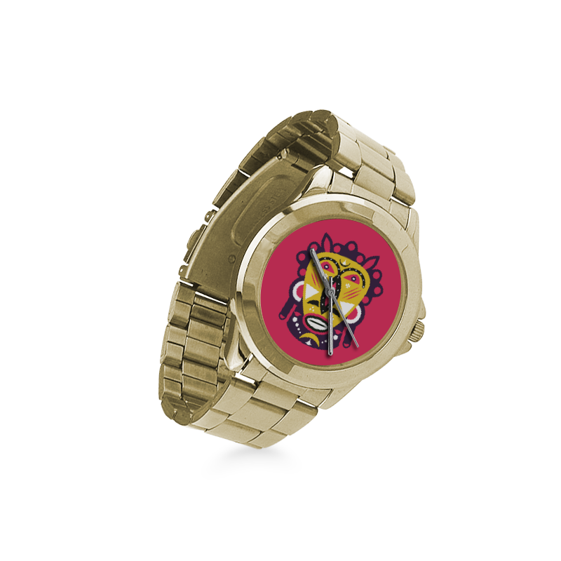 Kuba Face Mask Pink Custom Gilt Watch(Model 101)